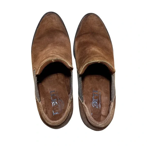 Born Brown Leather Suede Chelsea Ankle Boots Western Low Heel Size 7.5 - Picture 2 of 6